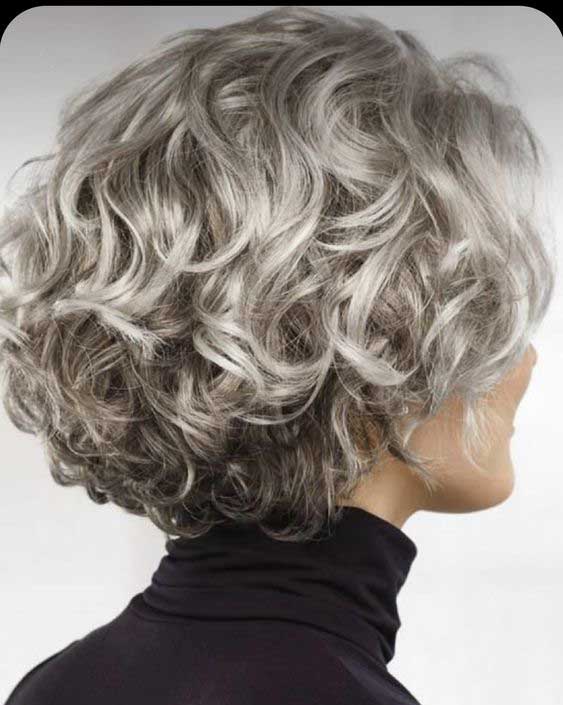 Short Curly Bob With Defined Curls Short Curly Bob With Defined Curls — Winter Haircuts for Gray Hair