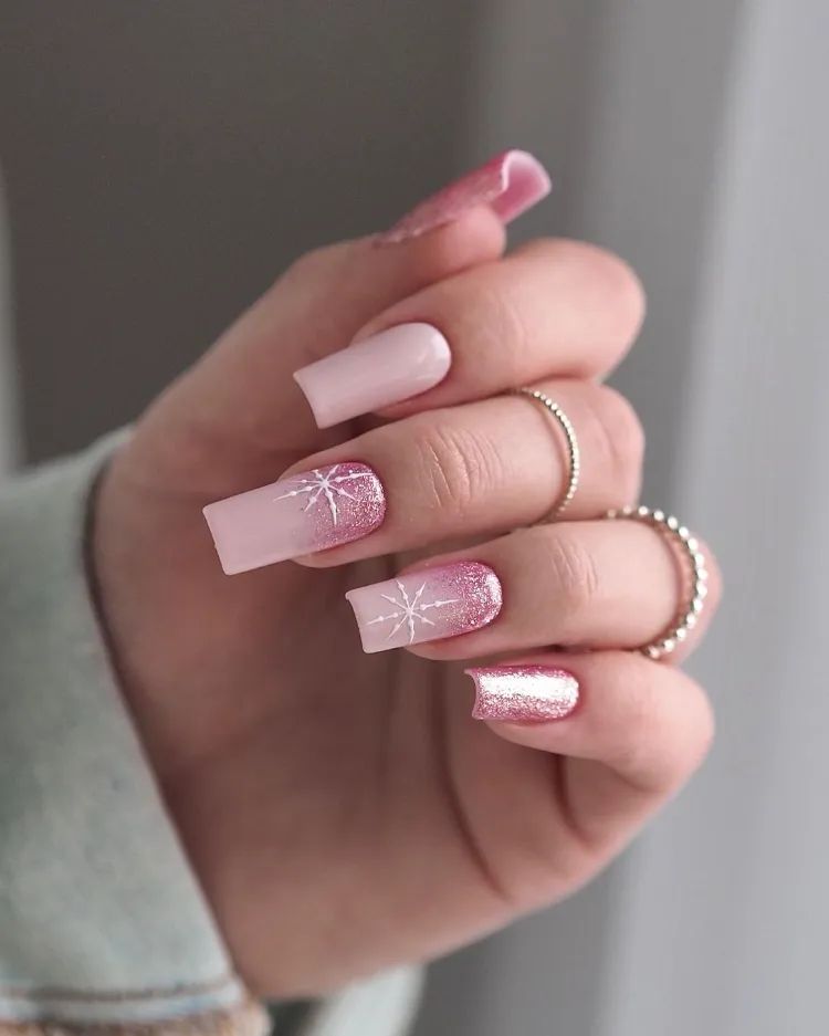 Soft Pink Glitter French Gradient Soft Pink Glitter French Gradient — Sparkly Winter Nails