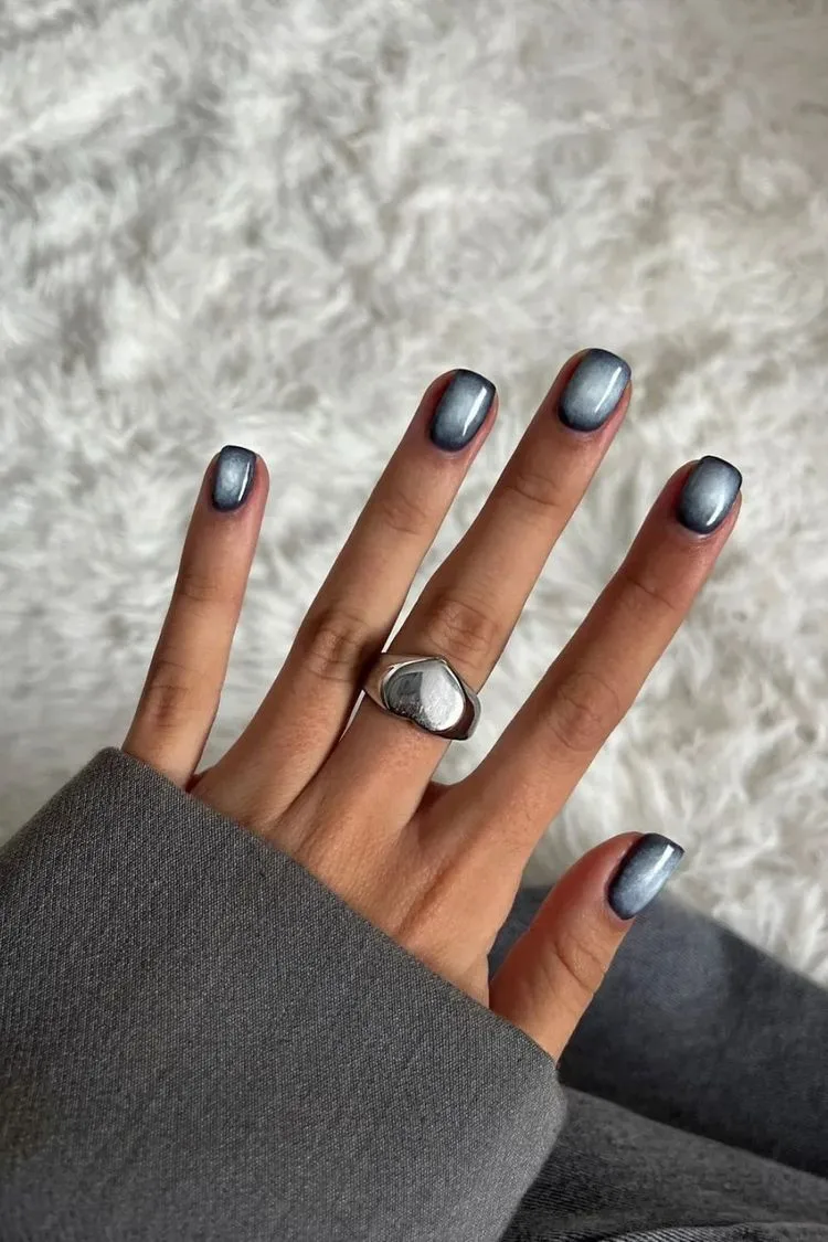 Stormy Sky Glossy Gradient Stormy Sky Glossy Gradient — Winter Nails for Black Women
