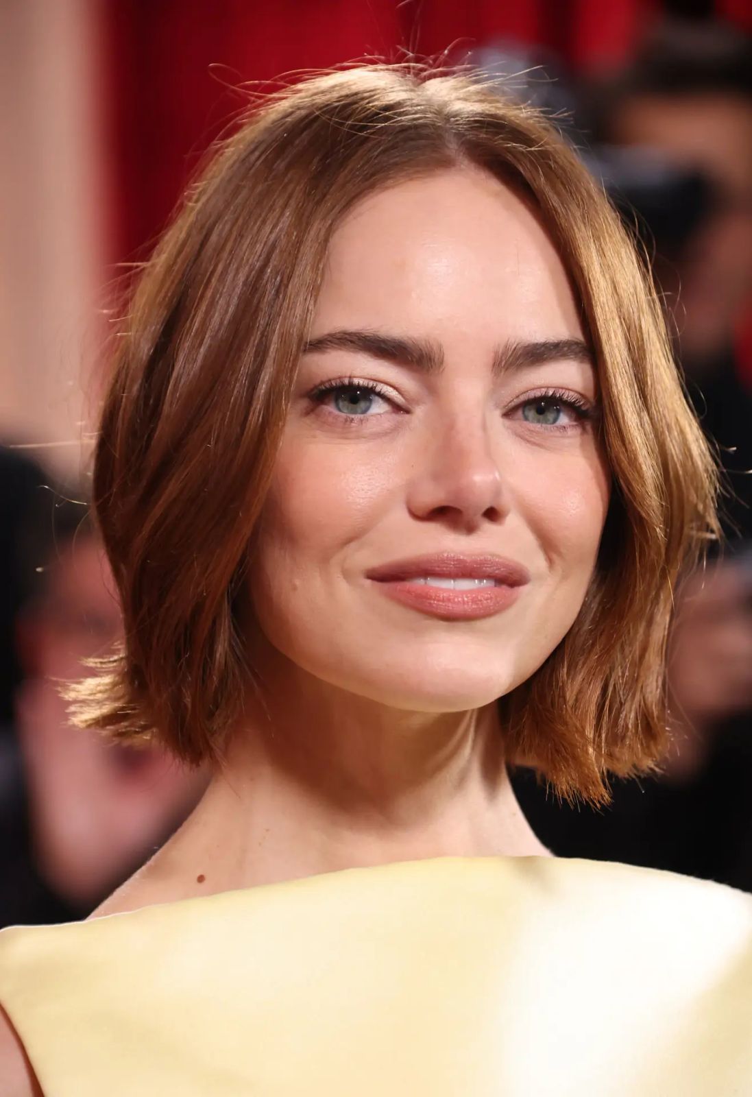 Sleek Copper Bob — Winter Haircuts for Oval Faces