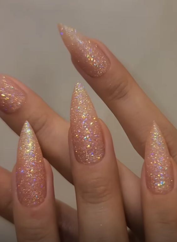 Glitter Visual Idea — Simple New Years Nails 2027