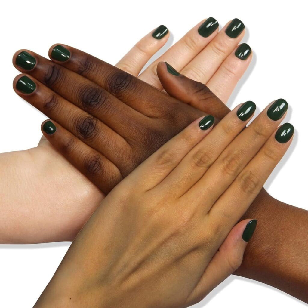 Deep Forest Green Glossy Nails — Holiday Nail Colors 2026