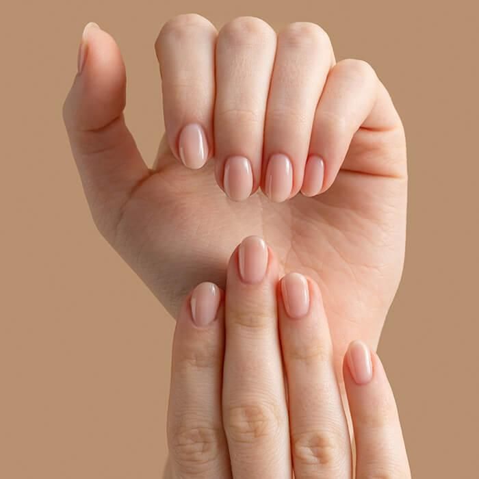 None Sheer Nude Pink Glossy Oval Nails None Sheer Nude Pink Glossy Oval Nails — Clean Girl Winter Nails