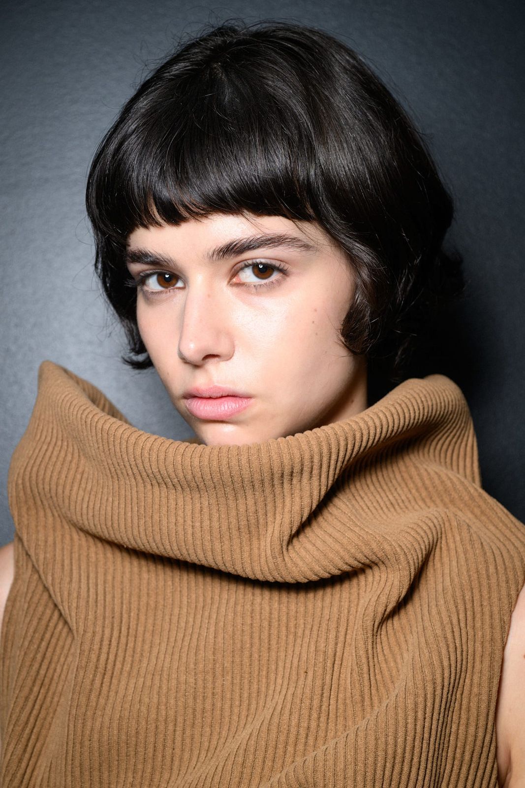 Classic Black Chin Bob With Blunt Bangs — Winter Hairstyles with Bangs