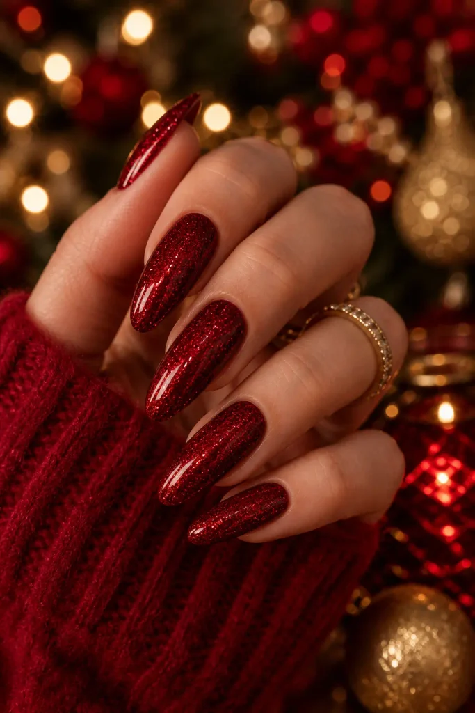 Whimsical Sheer French with Bow and Snowflake Art Whimsical Sheer French with Bow and Snowflake Art — Red and Gold Christmas Nails 2026