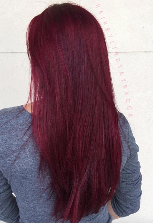 Vibrant Sleek Burgundy Vibrant Sleek Burgundy — Burgundy Hair Color