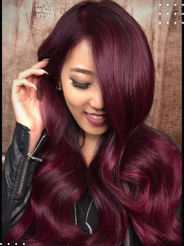 Burgundy With Subtle Violet Burgundy With Subtle Violet — Burgundy Hair Color