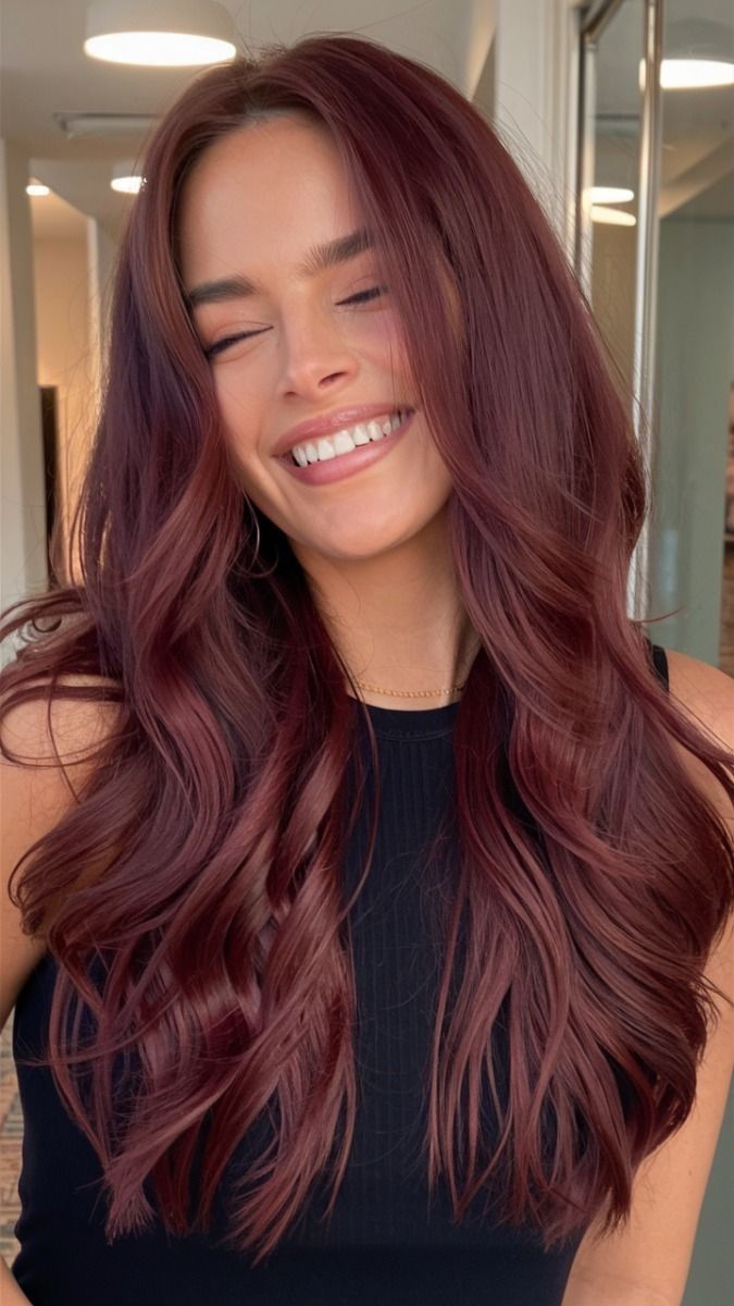 Solid Deep Wine Red Solid Deep Wine Red — Low Maintenance Winter Hair Colors