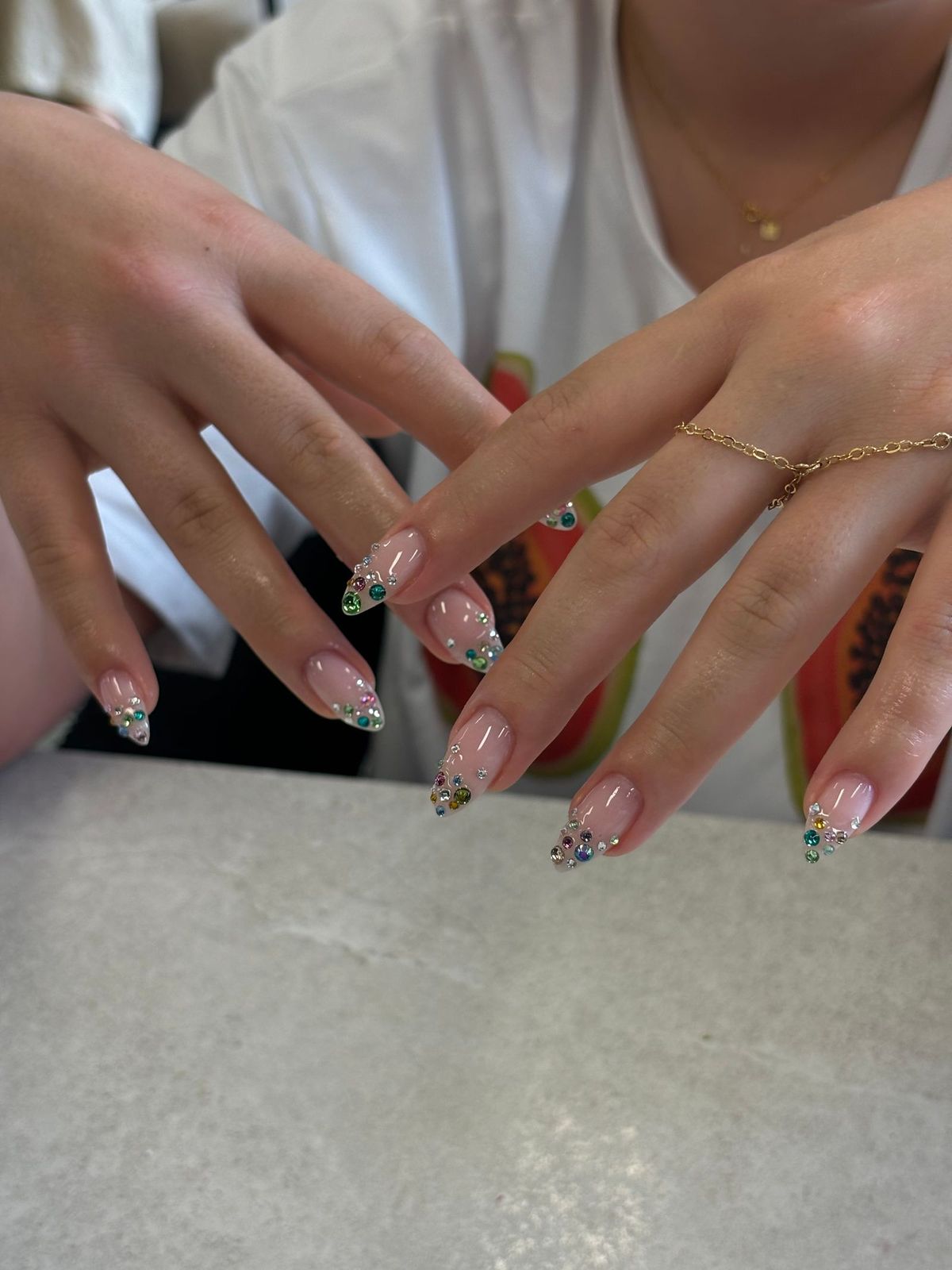 Precise Placement Of Small Gems Visual Idea Precise Placement Of Small Gems Visual Idea — Winter Party Nails