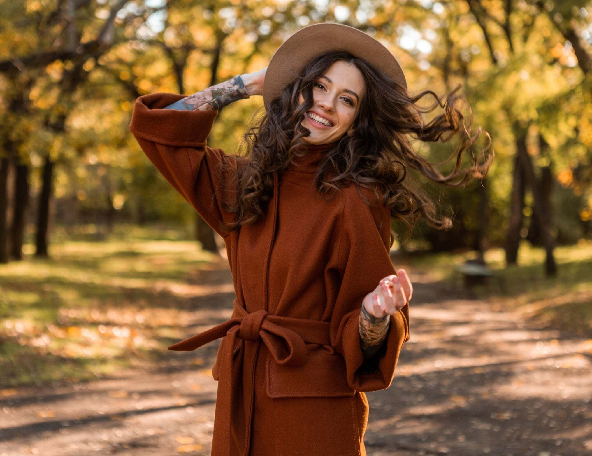 Rich Rust: Belted Wool Coat with Wide Sleeves — Fall to Winter Outfits