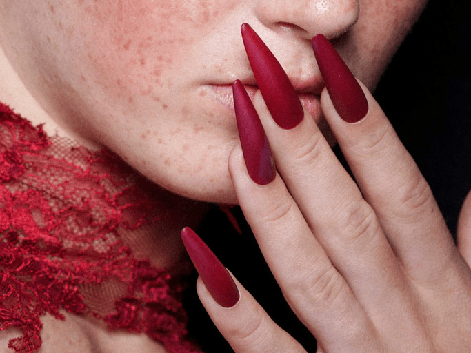Velvety Matte Burgundy Elegance Velvety Matte Burgundy Elegance — Long Winter Nails