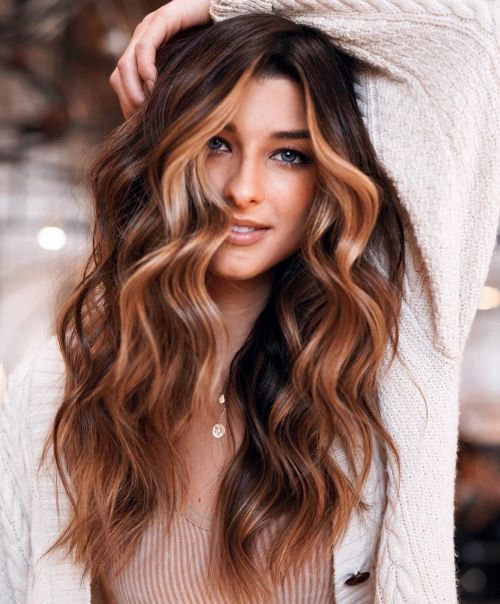 Medium Brown With Blonde and Copper Mix — Winter Highlights