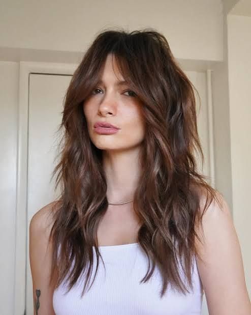 Dark Brown Visual Idea Dark Brown Visual Idea — Winter Haircuts for Wavy Hair