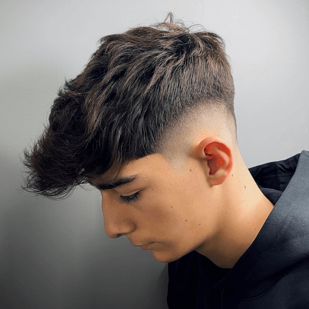 High Fade With Swept Back Long Fringe — Winter Haircuts for Men