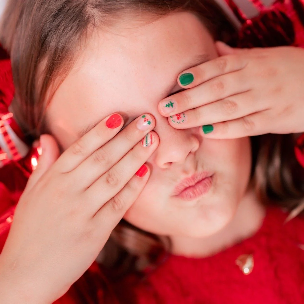 Festive Red & Green Christmas Decals Festive Red & Green Christmas Decals — Winter Nails for Kids