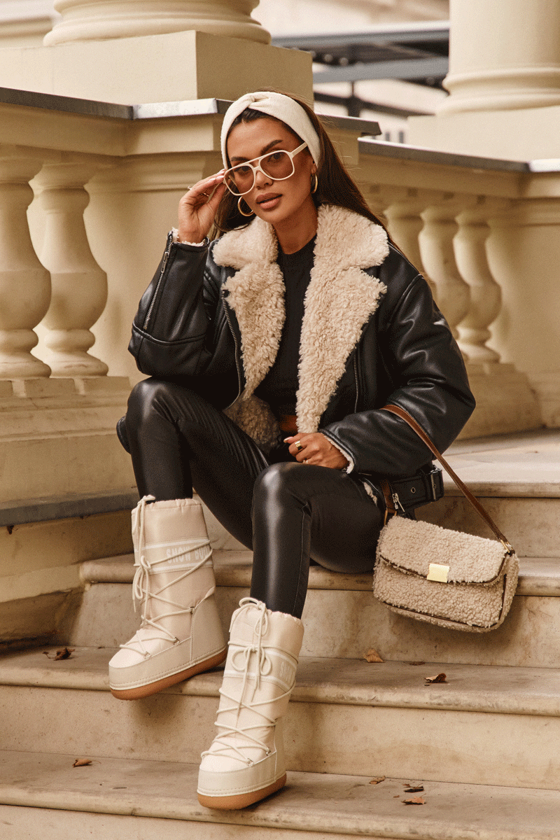 Cream Tall Snow Boots Outfit Idea Cream Tall Snow Boots Outfit Idea — Snow Boots Outfits